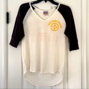 Junk Food Woman’s Pittsburgh “Steel City” V Neck Tee